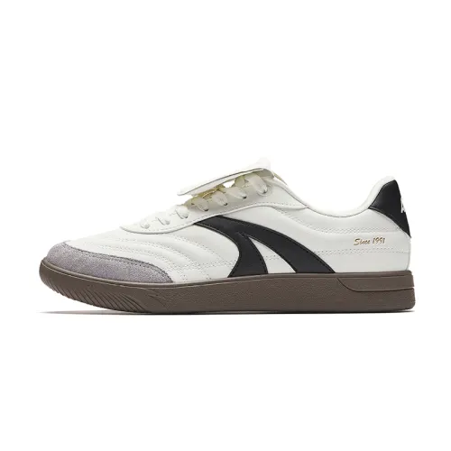 Anta Slip Resistant Cushioning Abrasion Resistant Lightweight Low top Skateboard Shoes Men's White Black