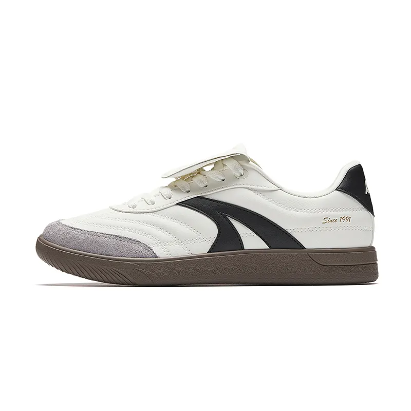 Anta Slip Resistant Cushioning Abrasion Resistant Lightweight Low top Skateboard Shoes Men's White Black