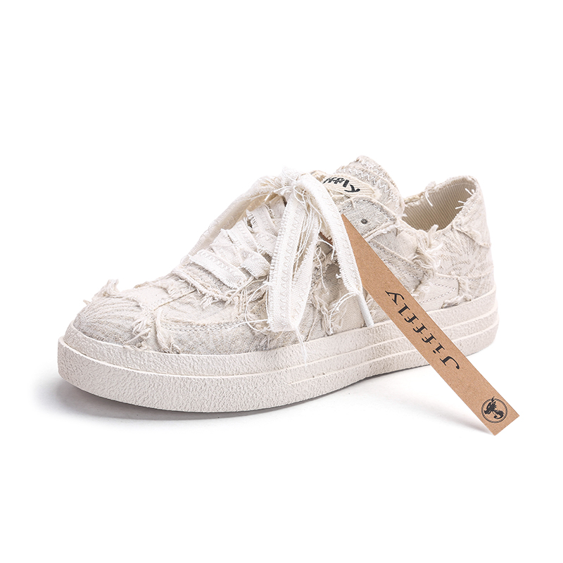 Jifffly Skateboard Shoes Unisex Low Top White