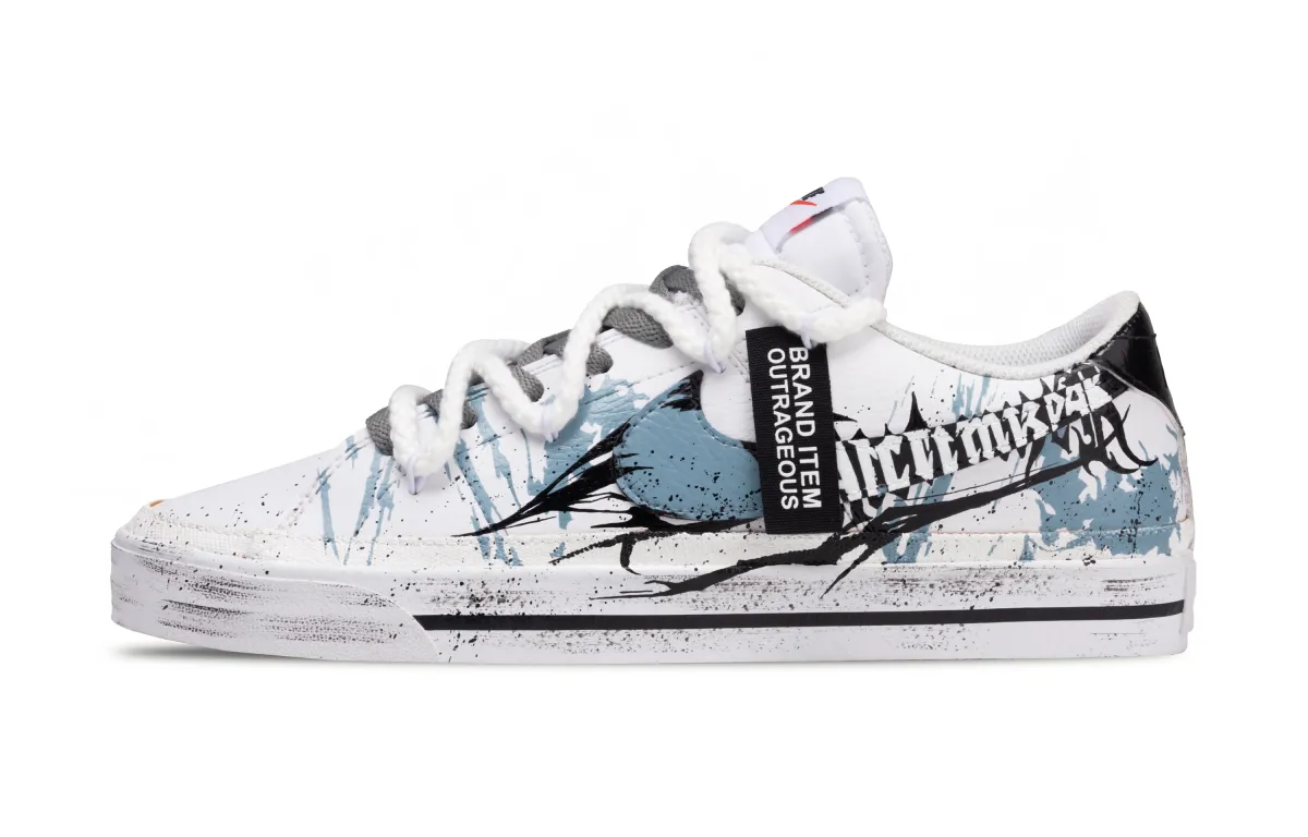 Nike Court Legacy Low top Skateboard Shoes Unisex Blue White Black