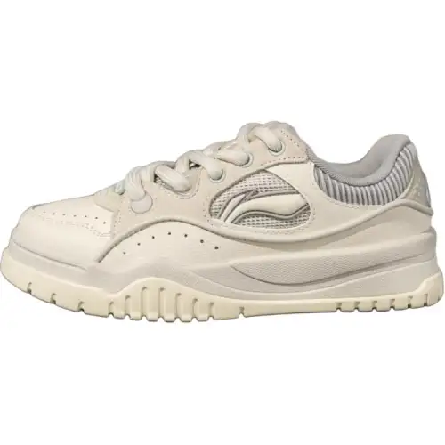 Li Ning Buu Synthetic Leather, Textile Low top Skateboard Shoes Women's White