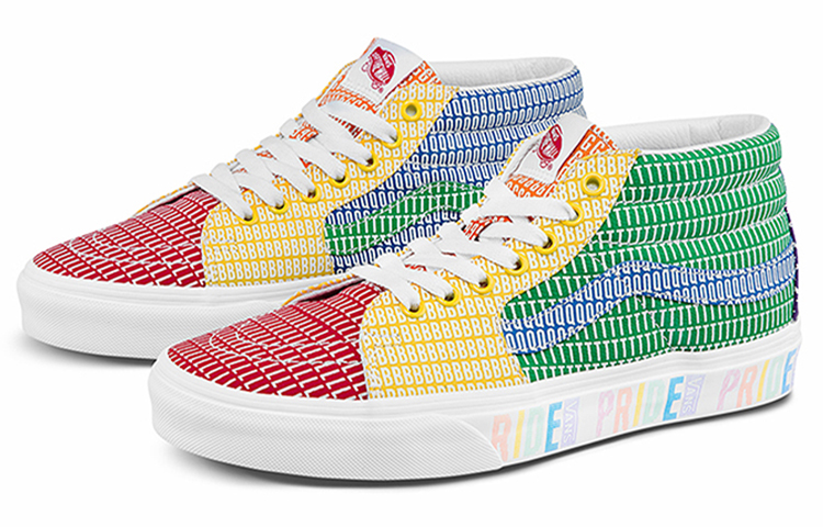 Кеды Vans SK8 (разноцветные) — Красный / зелёный / жёлтый — фото 2