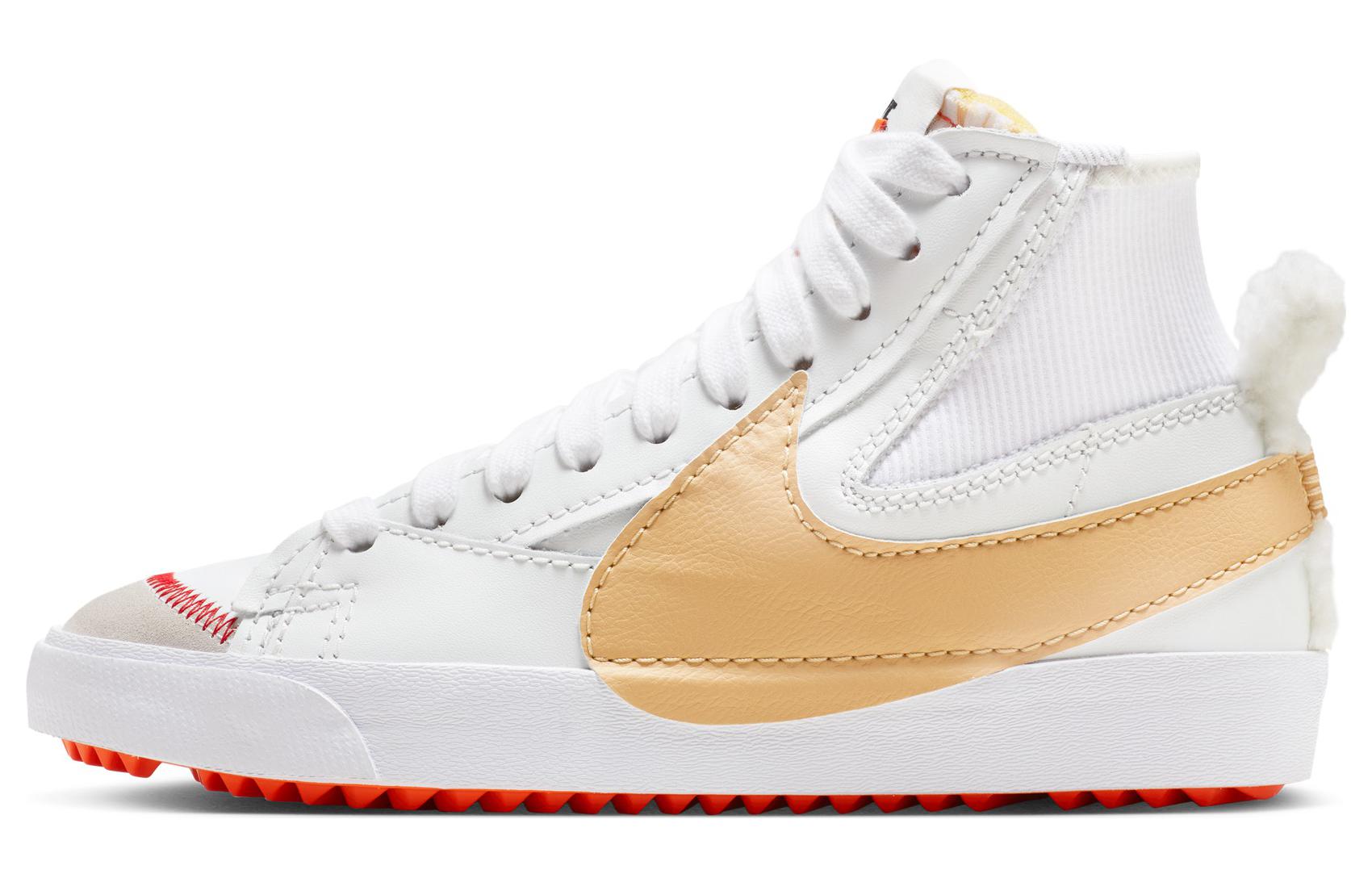 Кеды Nike Blazer Mid (бело-коричневые с оранжевым)