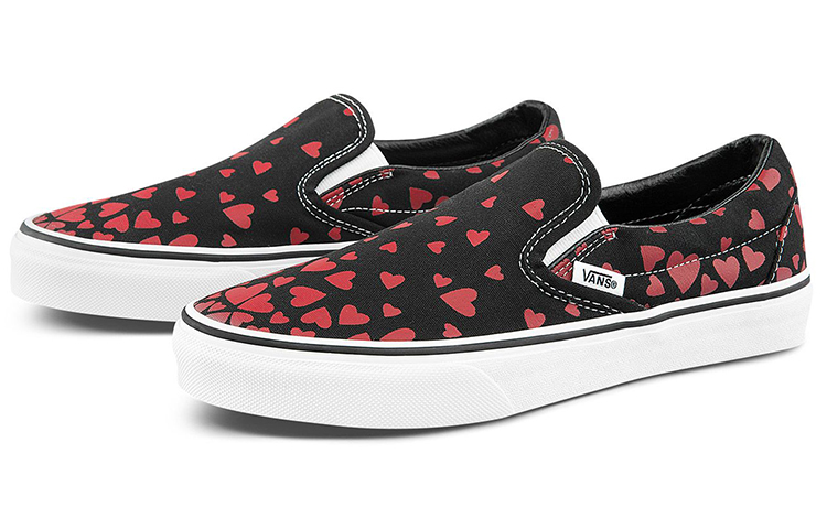 Кеды Vans Classic Slip-On Valentine's Day (черно-красные) — фото 2