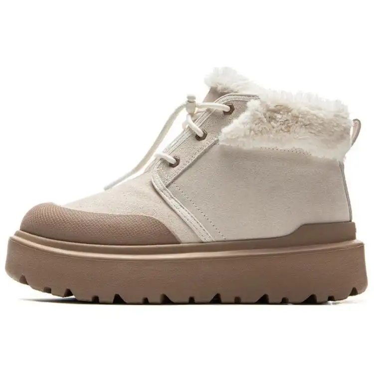 Li Ning Cocoa HI Fleece Lined Lining, Warm, Platform Height Increasing, Vintage Fashion, Comfortable Versatile