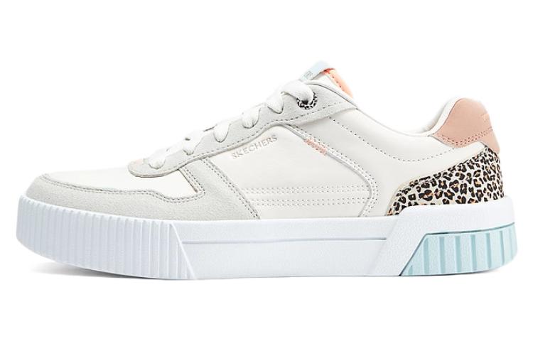Skechers Court Classics Low top Skateboard Shoes Women's White Silver Pink