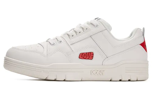 Pony Reverse Low top Skateboard Shoes Unisex White Red