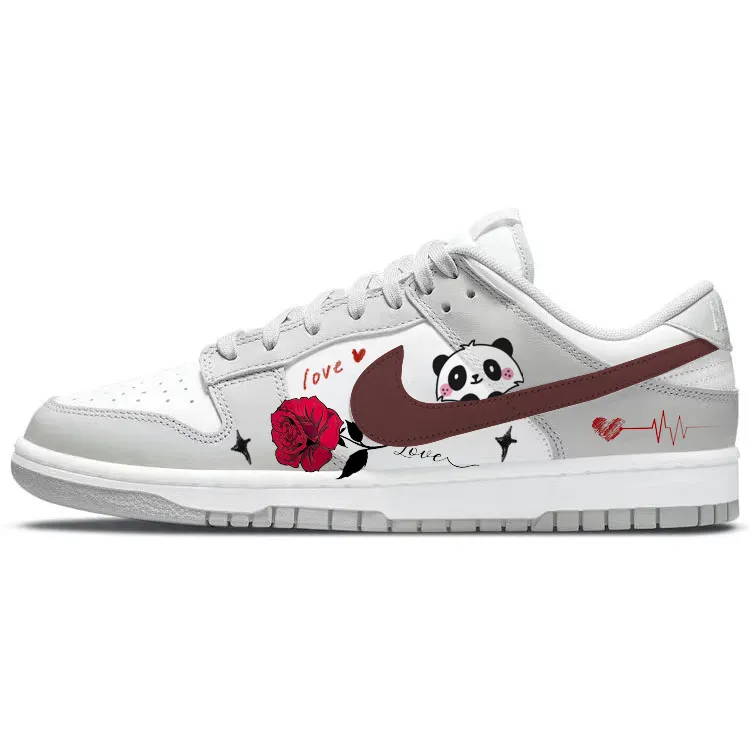 Nike Dunk Cushioning, Wear Resistant Low top Skateboard Shoes Men's White Gray