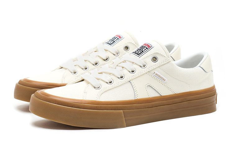 Vision Street Wear V76 Low top Skateboard Shoes Unisex Raw Pips Rubber Ecru