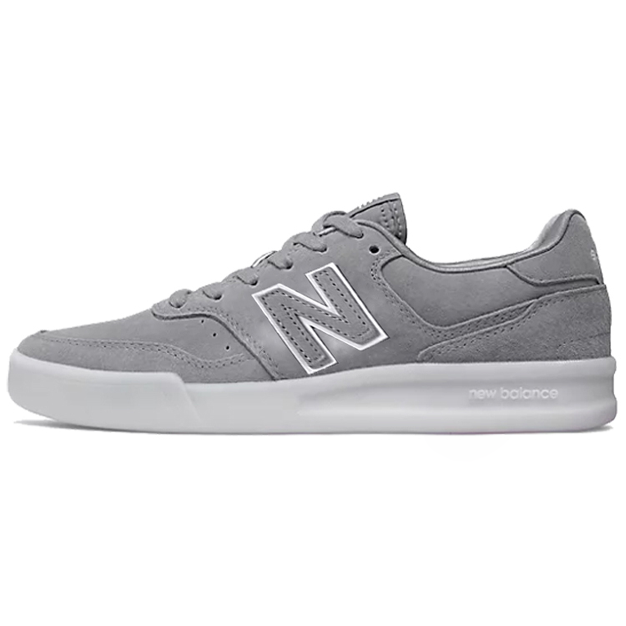 New Balance NB 300 v2 series suede round toe lace-up low-top sneakers women's gray