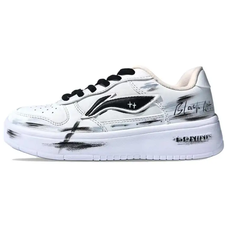 Li Ning Floating Boat Cushioning Slip Resistant Low top Skateboard Shoes Unisex Black