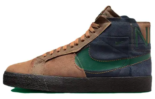 Nike Sb Zoom Blazer Mid Premium Legend Dark Brown Obsidian Patchwork