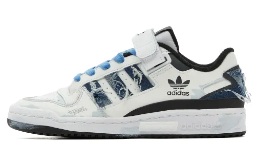 Adidas Originals FORUM Coverage Abrasion Resistant Low top Skateboard Shoes Unisex White Blue