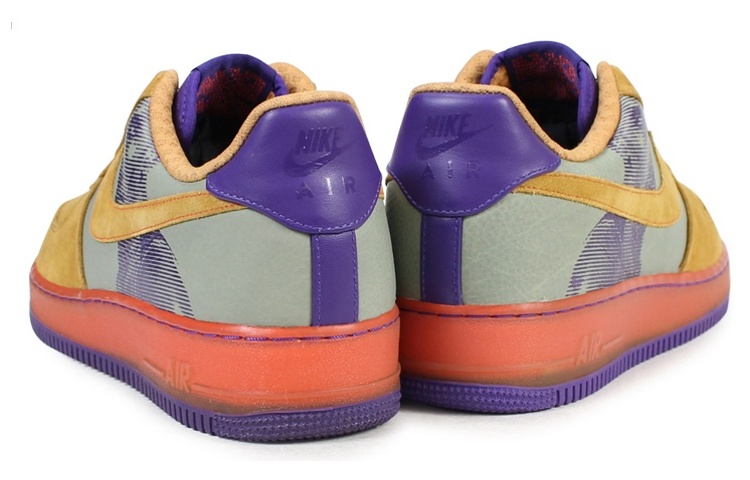 Мужские кроссовки Nike Air Force 1 Amare Stoudemire New Six (коричнево-синие) — фото 4