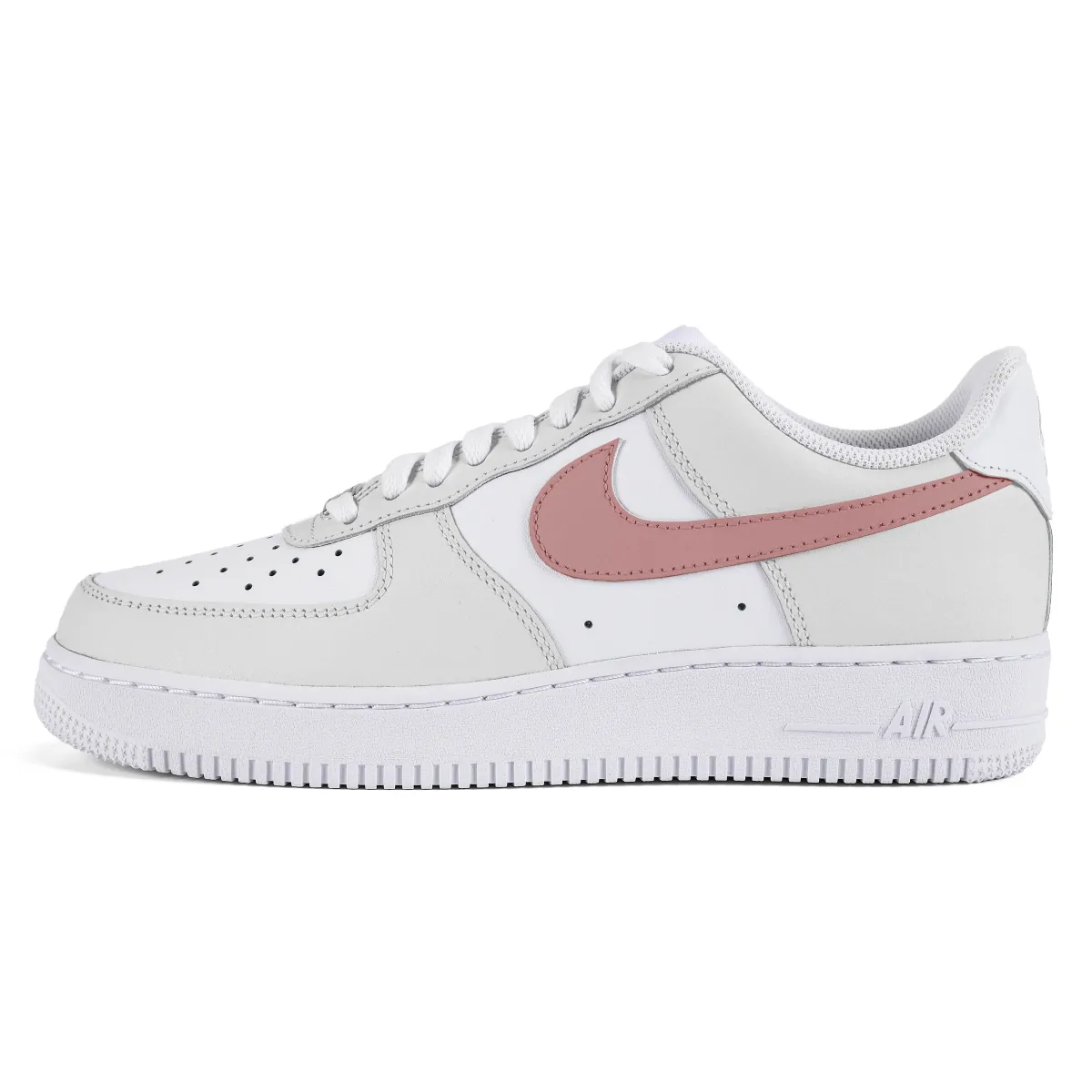 Nike Air Force 1 Air Force 1 Low top Skateboard Shoes Unisex Gray White Red