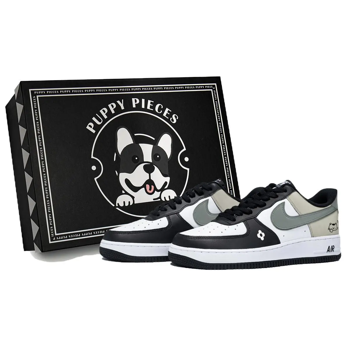 Nike Air Force 1 Puppy Fragment, Special Shoe Box Low top Skateboard Shoes Men's White