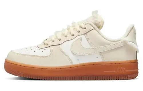 Nike Air Force 1 Sail Gum Faux Fur Women's