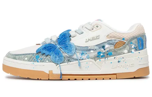 Li Ning 001 BTC Low top Skateboard Shoes Women's Blue White
