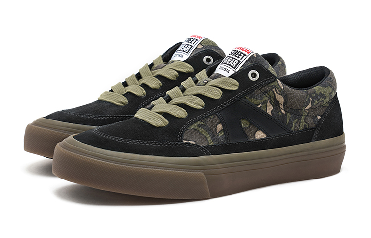 Vision Street Wear Stick Abrasion Resistant Low top Skateboard Shoes Unisex Army Green Camouflage Multicolor