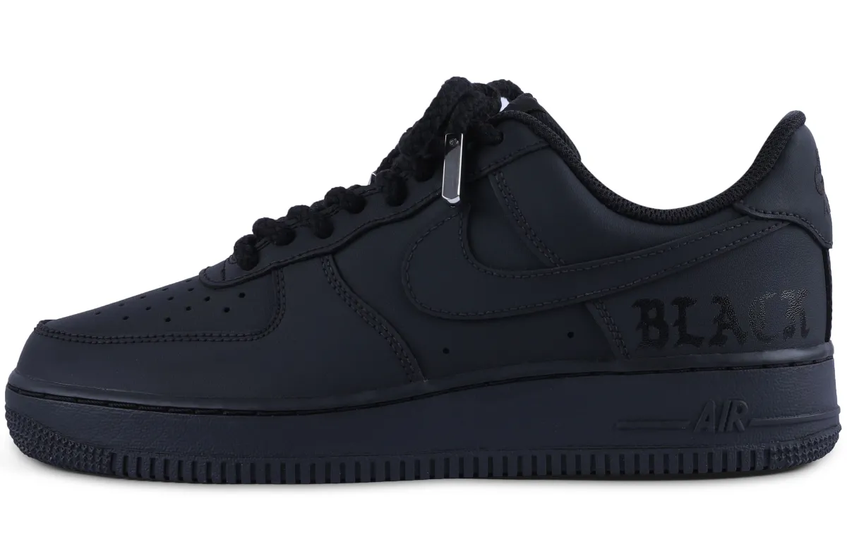 Nike Air Force 1 Pu Abrasion Resistant Balance Abrasion Resistant Balance Low top Skateboard Shoes Unisex Black