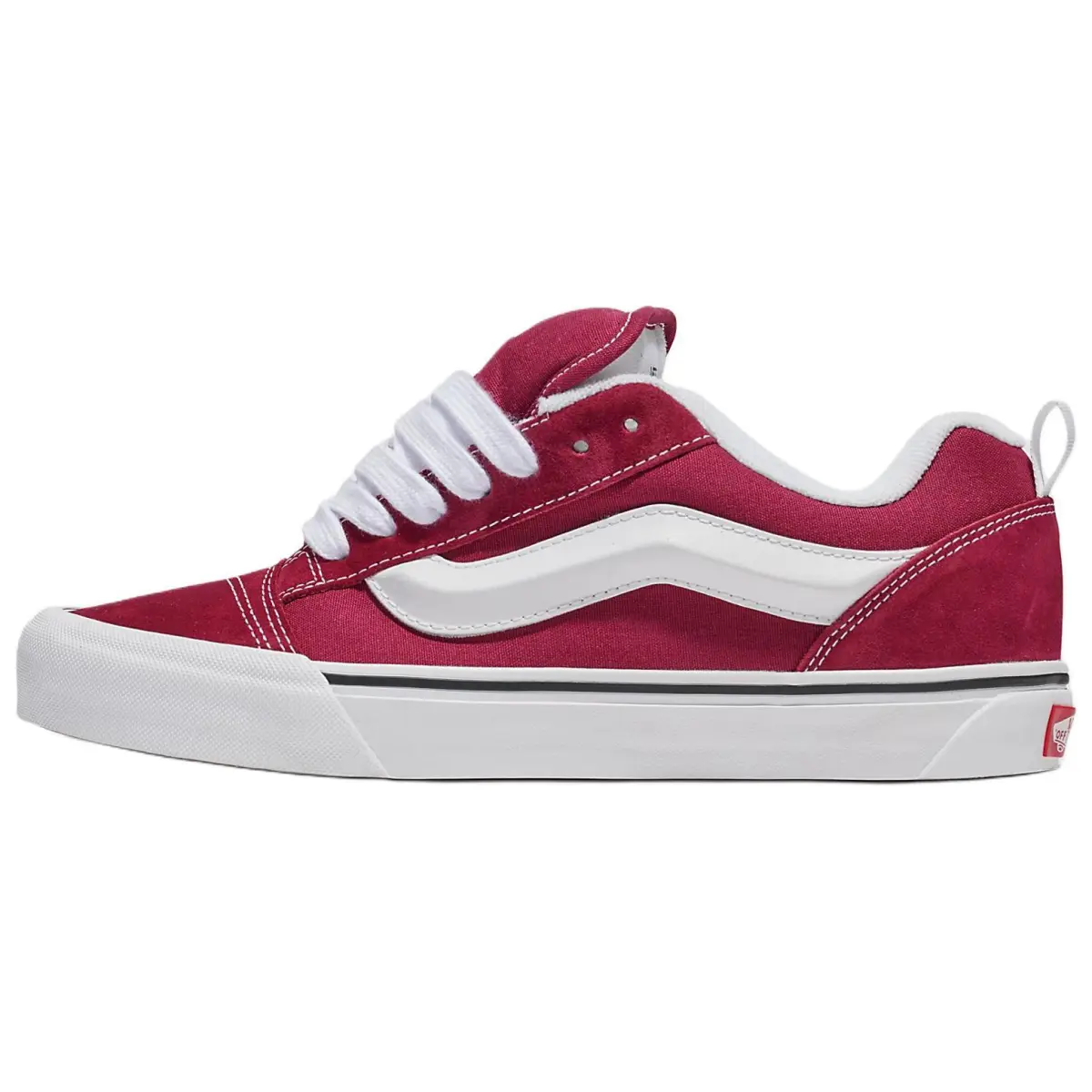 Vans Knu Skool Canvas, Suede Low top Skateboard Shoes Unisex Red White