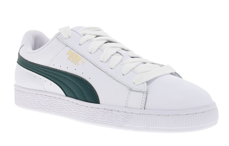 Мужские кеды PUMA Basket LFS (бело-зеленые) — Белыйзелёный — фото 3