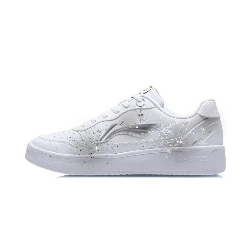 Li Ning Floating Boat Abrasion Resistant Lightweight Low top Skateboard Shoes Unisex Gray White