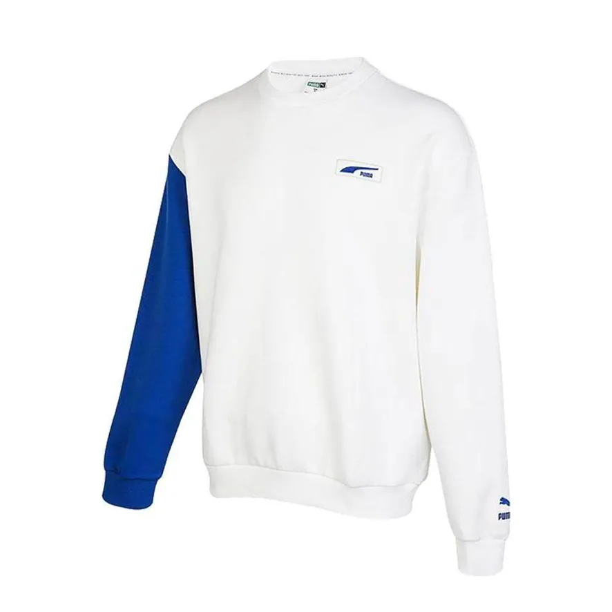 PUMA Sweatshirts Men's White Crew Neck Moderate Regular