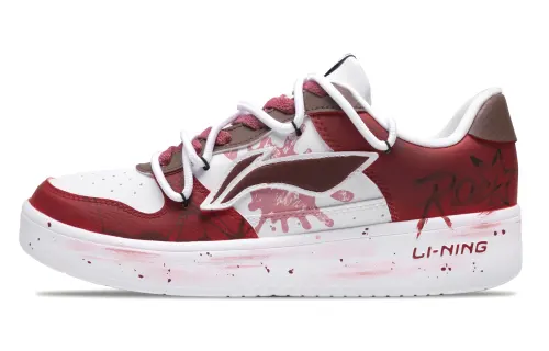 Li Ning Floating Boat Slip Resistant Abrasion Resistant Low top Skateboard Shoes Unisex Red
