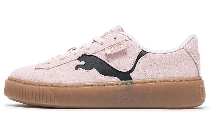Женские кеды PUMA Suede Platform (розово-черные)