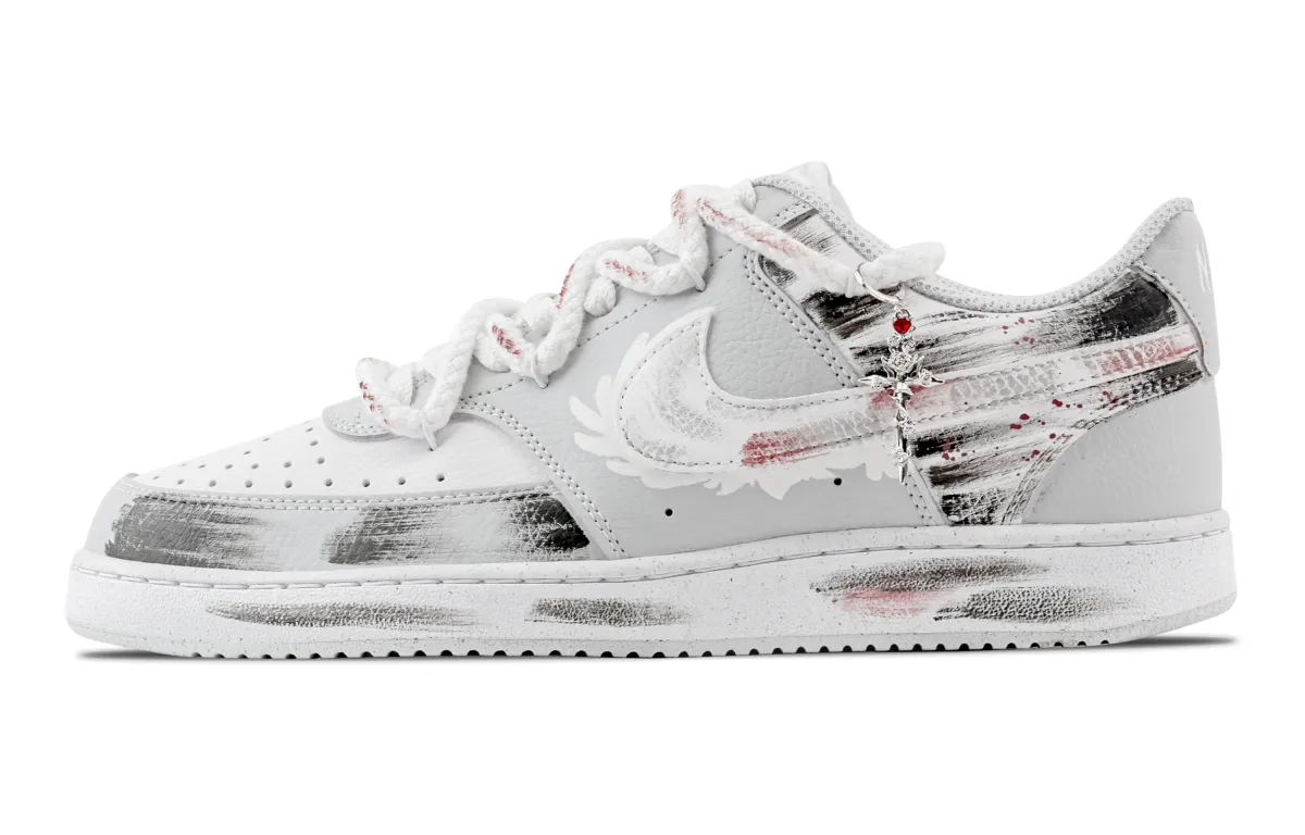 Nike Court Vision Cross Landscape Abrasion Resistant Low top Skateboard Shoes Men's Light Gray