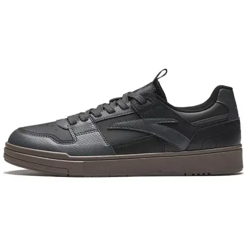 Anta Street Naughty Slip Resistant Abrasion Resistant Low top Skateboard Shoes Men's Black Gray