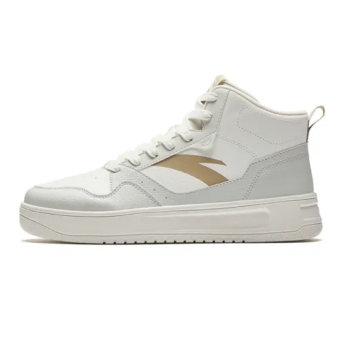 Anta Easy Slip Resistant, Abrasion Resistant, Lightweight, Height Increasing High top Skateboard Shoes Men's White Gray