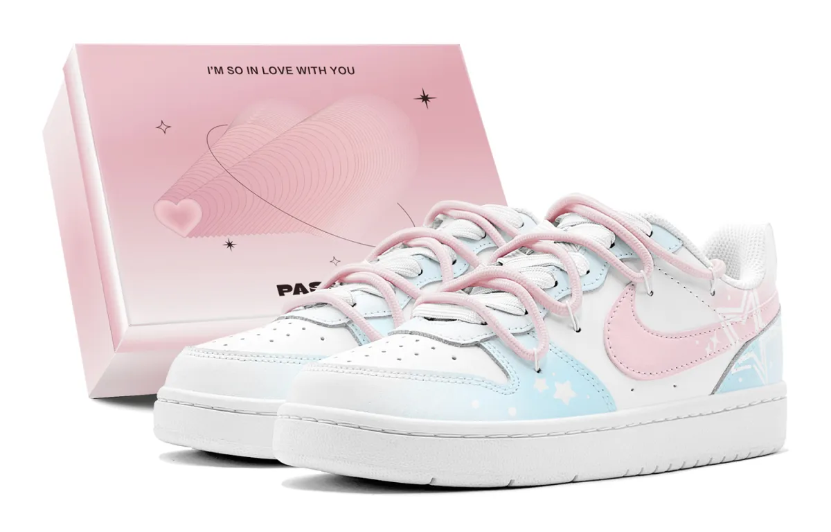 Nike Court Borough Couple's, Romantic Favor, Star Trail, Deconstruction Design Low top Skateboard Shoes Women's