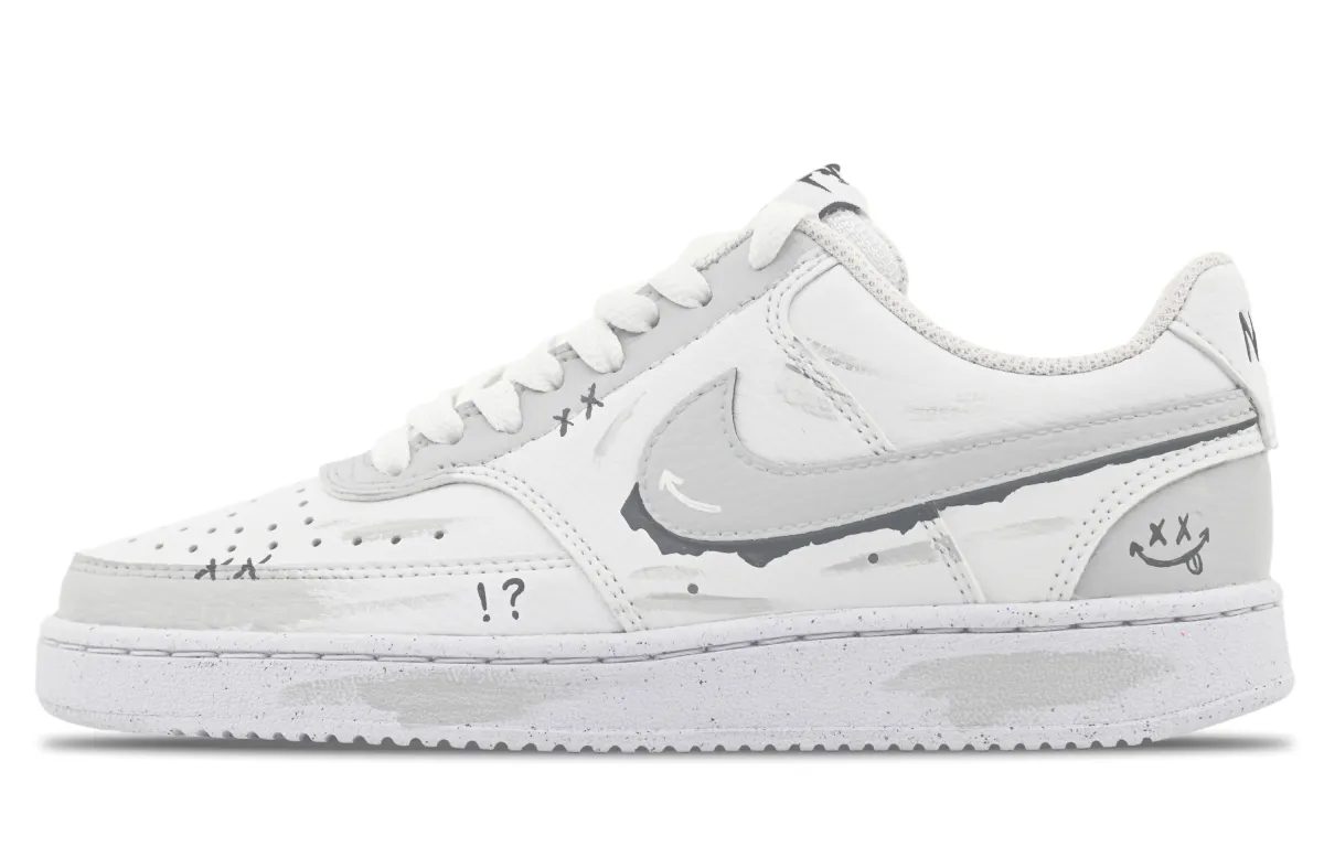 Nike Court Vision 1 Abrasion Resistant Low top Skateboard Shoes Unisex Light Gray