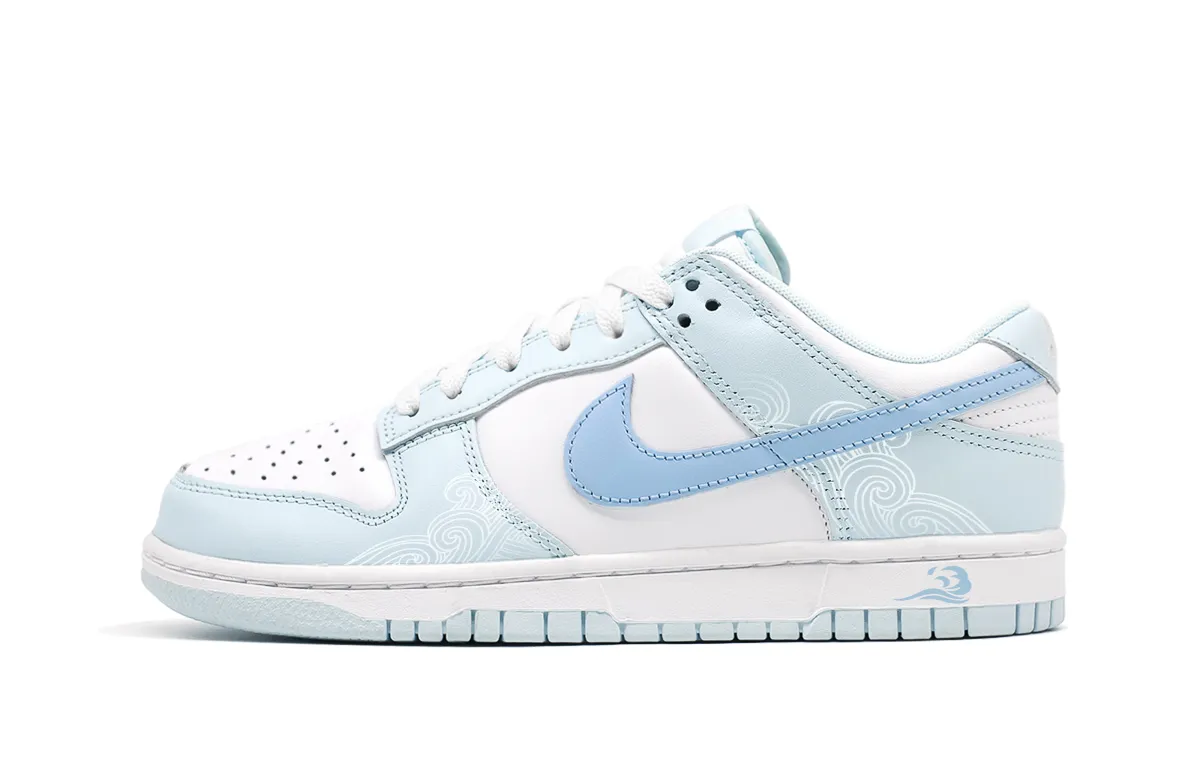 Nike Dunk Abrasion Resistant Low top Skateboard Shoes Unisex Blue White