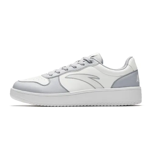 Anta Light Course Wear resistant And Lightweight Low top Skateboard Shoes Men's White Gray