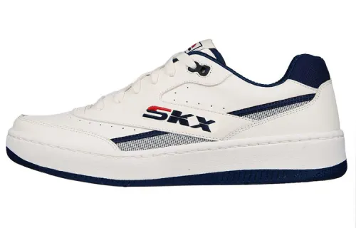 Skechers Sport Court 92 Leather Low top Skateboard Shoes Men's White Blue