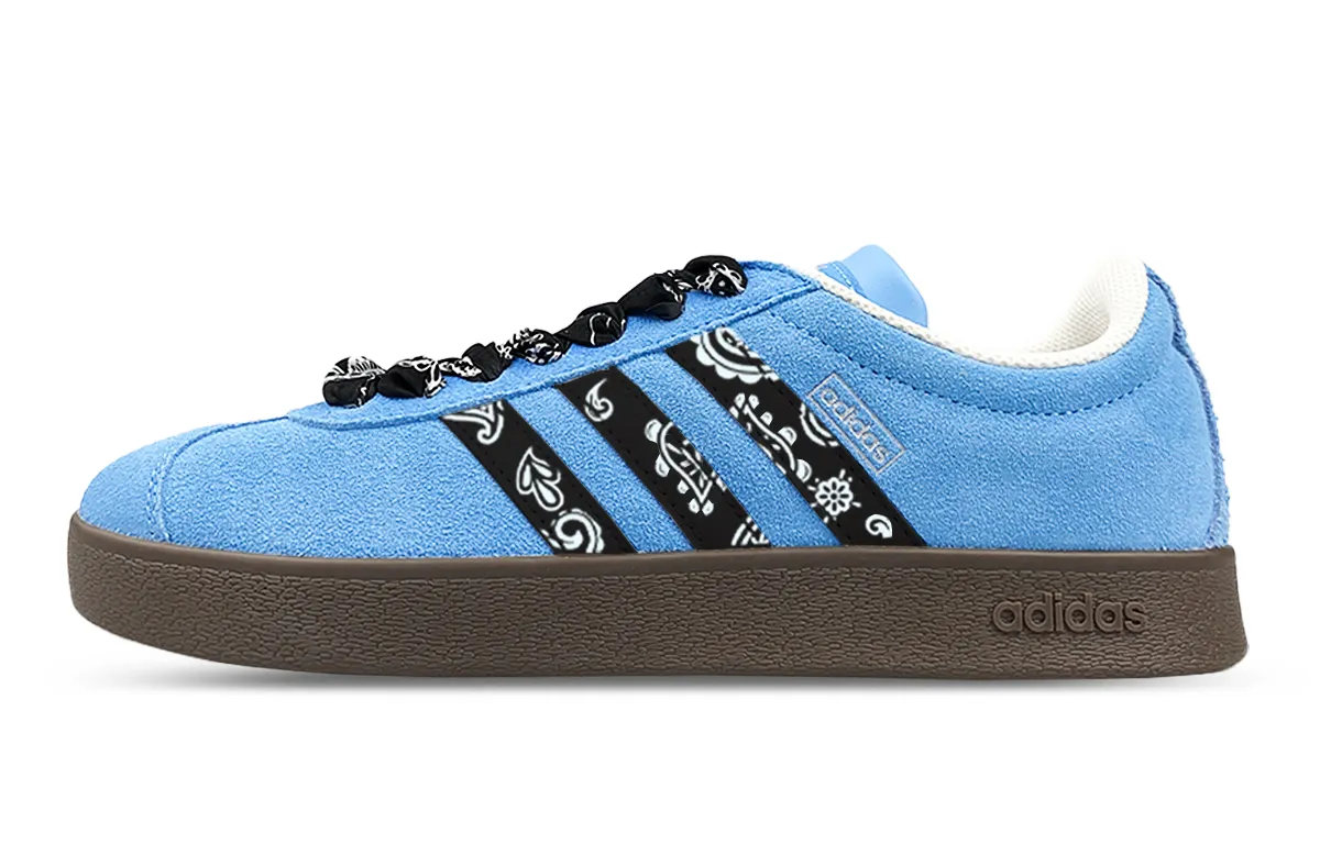 Adidas Vl Court Impact Resistance Quick Dry Low top Skateboard Shoes Unisex Blue Black