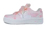 Li Ning Tianji, Cherry Blossom Slip Resistant Abrasion Resistant Low top Skateboard Shoes Women's Pink White