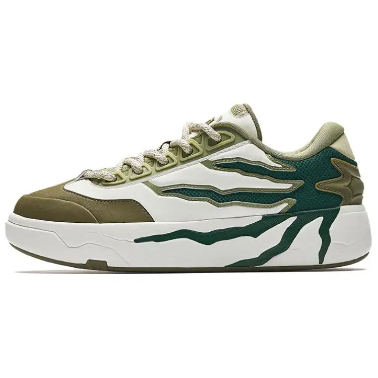 Anta Wear resistant And Lightweight Low top Skateboard Shoes Men's Ivory White Tremella Fissilis Green