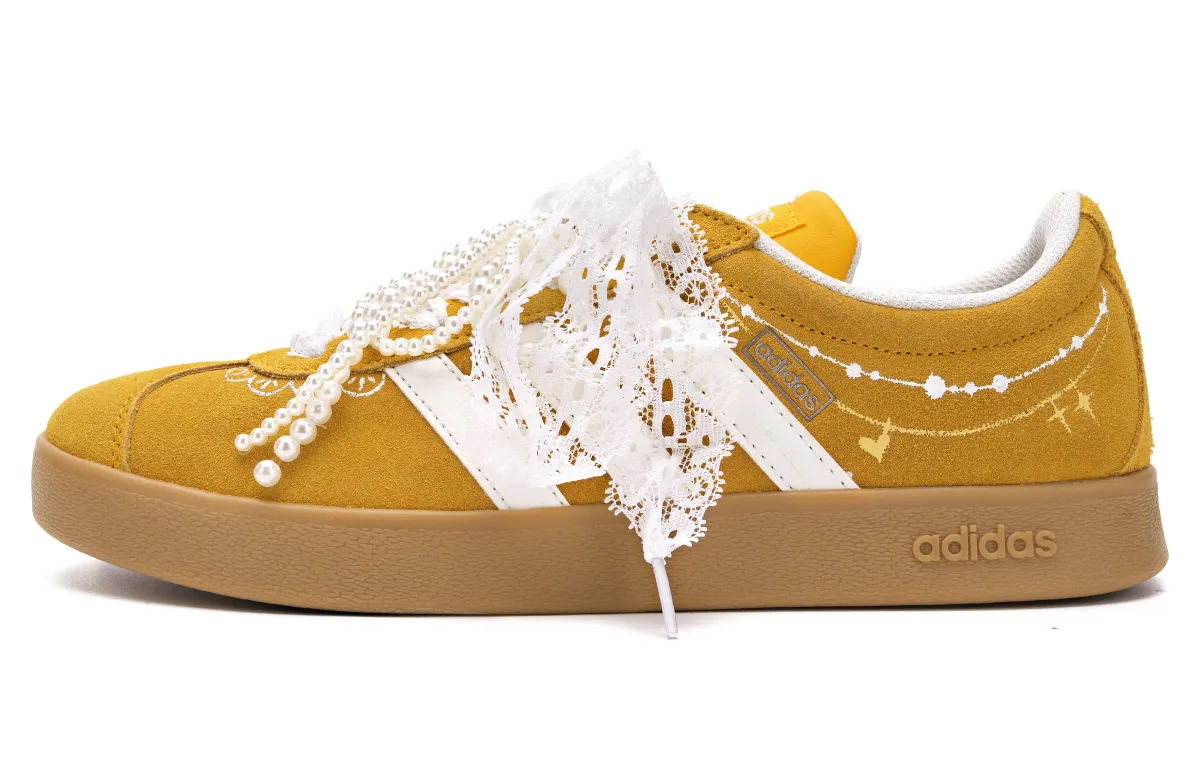 Adidas Vl Court Classic Low top Skateboard Shoes Unisex Yellow