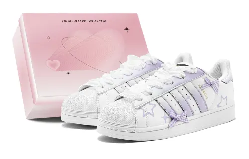 Adidas Originals SUPERSTAR Lightweight And Breathable Low top Skateboard Shoes Unisex Light Purple
