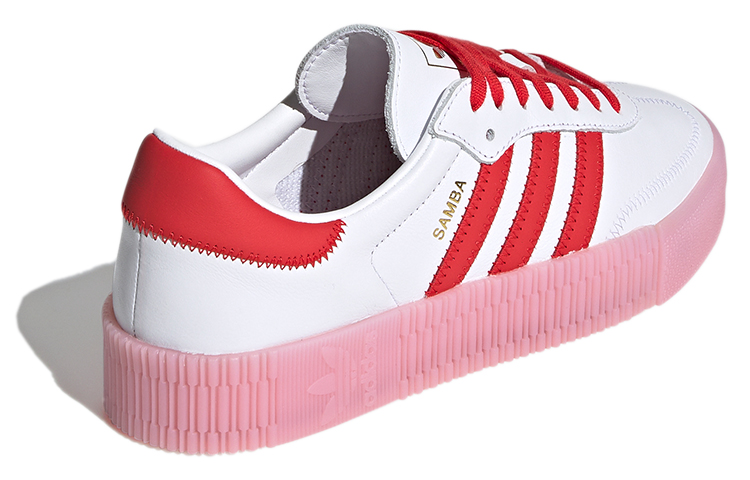 Женские кеды adidas originals Sambarose (бело-красные) — фото 4