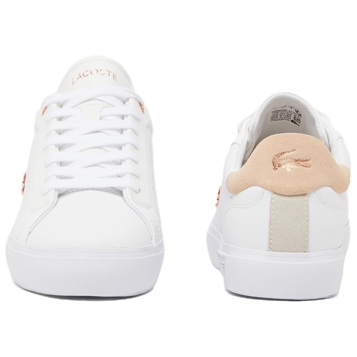 LACOSTE Powercourt 2.0 Low top Skateboard Shoes Women's White Pink