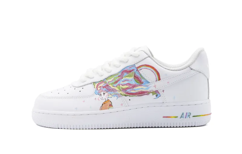 Nike Air Force 1, design fashionable trend comfortable universal wear-resistant low white sneakers, custom-made, high-quality style, hand painting, height increasing, women's style