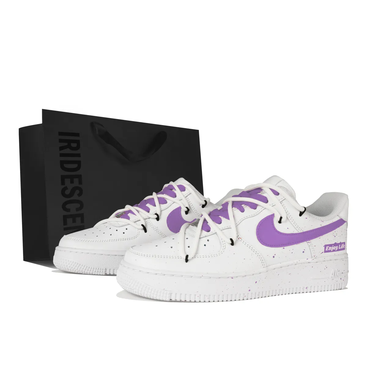 Nike Air Force 1 Low top Skateboard Shoes Men's White Purple