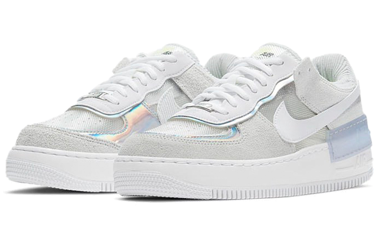 Женские кроссовки Nike Air Force 1 Shadow SE (бело-серые) — Белый / серый — фото 3