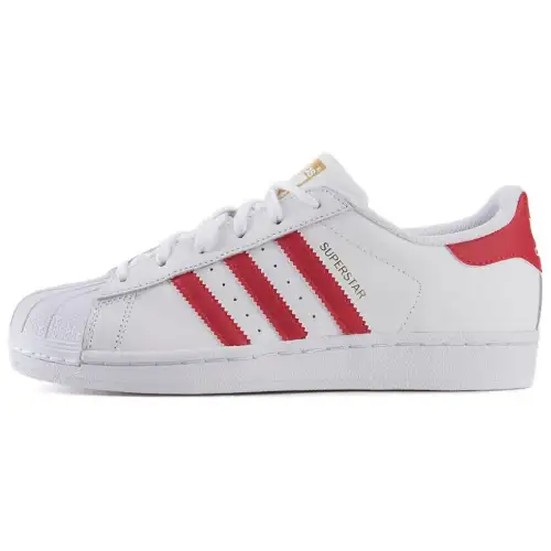 Adidas Originals SUPERSTAR Foundation Breathable Low top Skateboard Shoes Unisex White Red