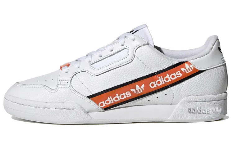 Adidas Continental 80 'Wordmark Side Stripe - White Orange' Women's